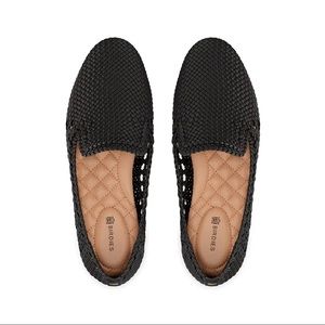 Birdies Starling Black Woven Vegan Leather Flat